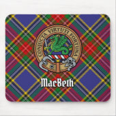 Tapis De Souris Clan MacBeth Crest sur Tartan (Devant)