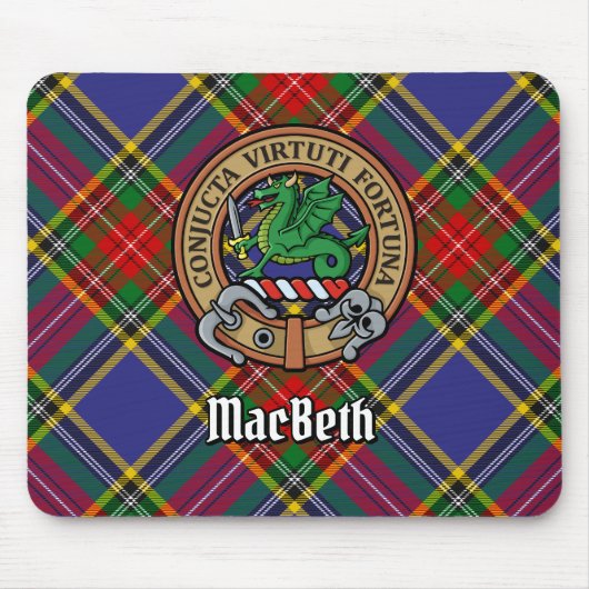 Tapis De Souris Clan MacBeth Crest sur Tartan (Devant)