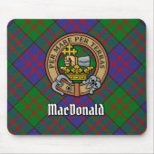 Tapis De Souris Clan MacDonald Crest sur Tartan (Devant)