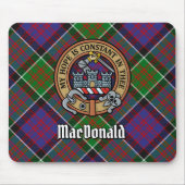Tapis De Souris Clan MacDonald de Clanranald Crest sur Tartan (Devant)