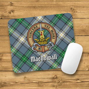 Tapis De Souris Clan MacDowall Crest sur Tartan