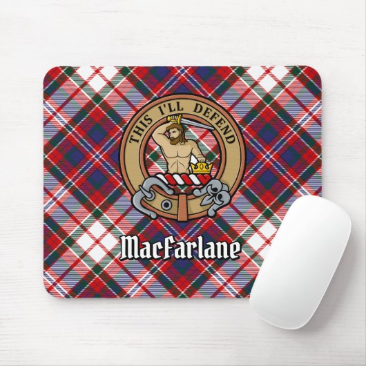 Tapis De Souris Clan MacFarlane Crest sur le tatan de robe (Avec souris)