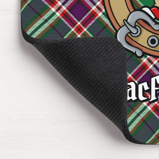 Tapis De Souris Clan MacFarlane Crest sur Tartan de chasse moderne (Coin)