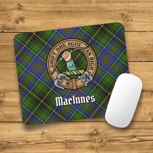 Tapis De Souris Clan MacInnes Crest sur Tartan