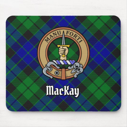 Tapis De Souris Clan MacKay Crest sur Tartan (Devant)
