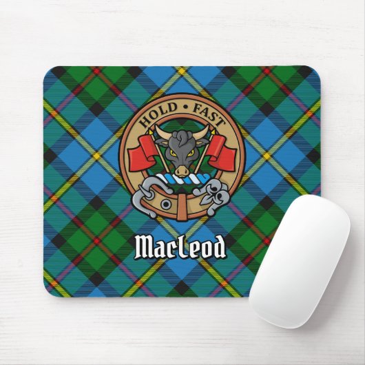 Tapis De Souris Clan MacLeod Crest sur la chasse Tartan (Avec souris)