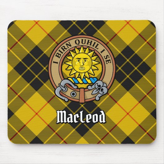Tapis De Souris Clan MacLeod de Lewis Crest sur Tartan (Devant)