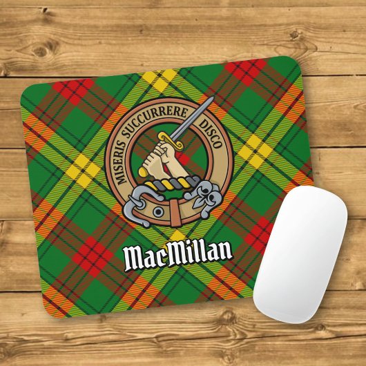 Tapis De Souris Clan MacMillan Crest sur Tartan