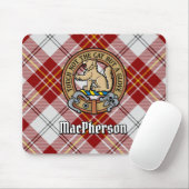 Tapis De Souris Clan MacPherson Crest sur la robe rouge Tartan (Avec souris)