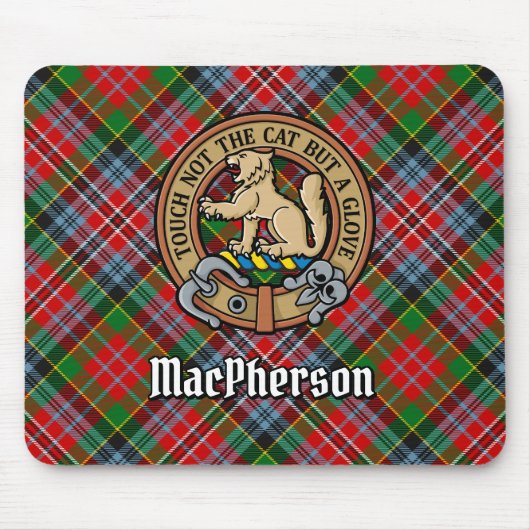 Tapis De Souris Clan MacPherson Crest sur Tartan (Devant)