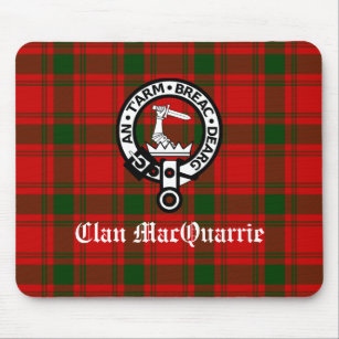 Tapis De Souris Clan MacQuarrie Tartan et Crest