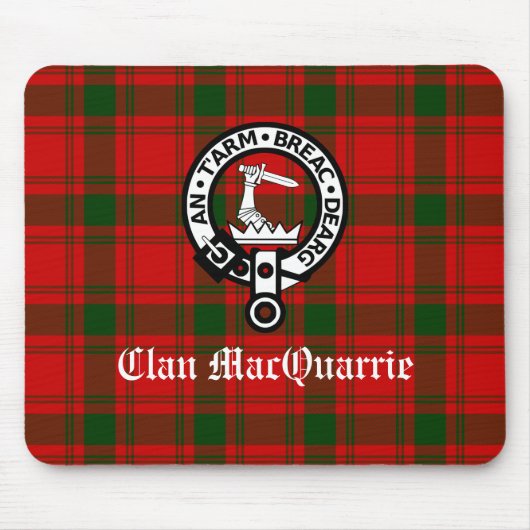 Tapis De Souris Clan MacQuarrie Tartan et Crest (Devant)