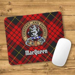 Tapis De Souris Clan MacQueen Crest sur Tartan