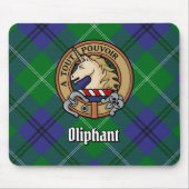 Tapis De Souris Clan Oliphant Crest sur Tartan (Devant)