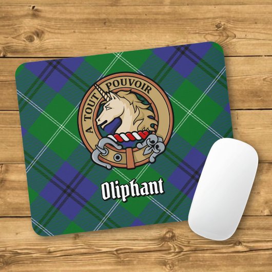 Tapis De Souris Clan Oliphant Crest sur Tartan