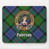 Tapis De Souris Clan Paterson Crest sur Tartan (Devant)