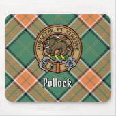Tapis De Souris Clan Pollock Crest sur Tartan (Devant)