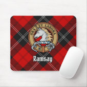 Tapis De Souris Clan Ramsay Crest sur Red Tartan (Avec souris)