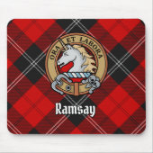 Tapis De Souris Clan Ramsay Crest sur Red Tartan (Devant)