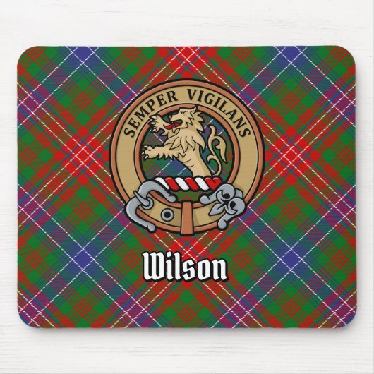 Tapis De Souris Clan Wilson Crest sur Tartan moderne (Devant)