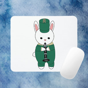 Tapis De Souris Clarinet Marching Band Lapin Vert Or