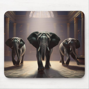 Tapis De Souris Classe de danse aérobie éléphants