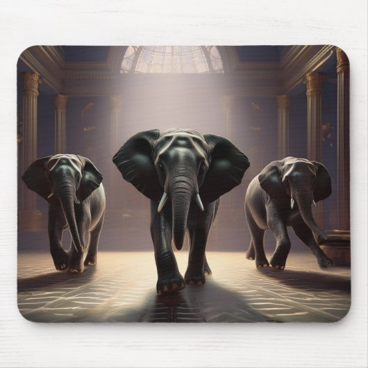 Tapis De Souris Classe de danse aérobie éléphants (Devant)