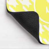 Tapis De Souris Classic Houndstooth Lemon Jaune & Blanc Monogramme (Coin)