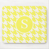 Tapis De Souris Classic Houndstooth Lemon Jaune & Blanc Monogramme (Devant)