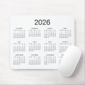 Tapis De Souris Classic Simple Noir Et Blanc Calendrier 2024 (Avec souris)