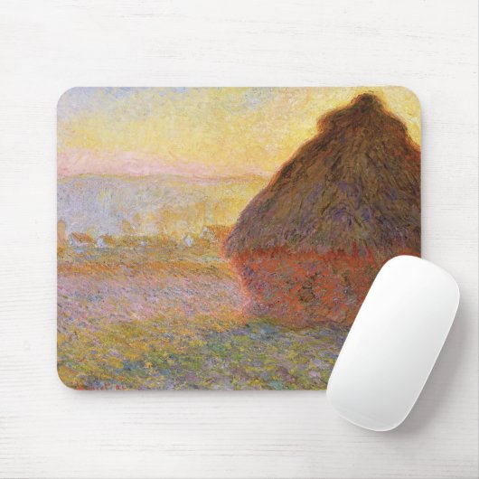 Tapis De Souris Claude Monet Impressionniste Peinture Graystaks I (Avec souris)