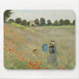 Tapis De Souris Claude Monet Le Champ de coquelicots près d'Argent