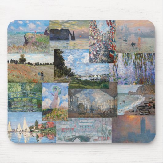 Tapis De Souris Claude Monet - Patchwork de chefs-d'oeuvre (Devant)