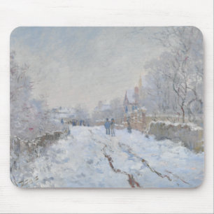 Tapis De Souris Claude Monet - Scène de neige à Argenteuil
