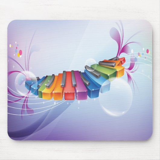 Tapis De Souris Clavier abstrait coloré (Devant)