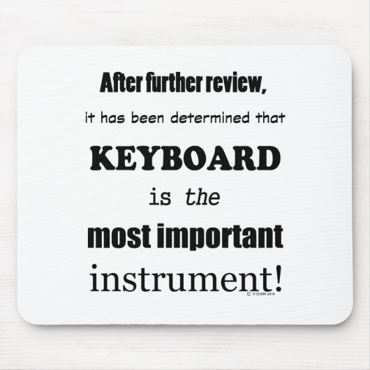 Tapis De Souris Clavier Instrument le plus important (Devant)