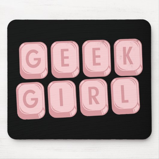 Tapis De Souris Clavier Mousepad de rose de fille de geek (Devant)