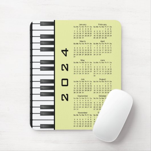 Tapis De Souris Clavier Piano 2024 Calendrier Mousepad (Avec souris)