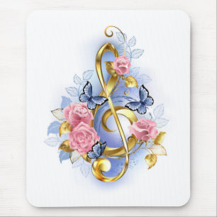 Tapis De Souris Clé de fer avec roses roses roses