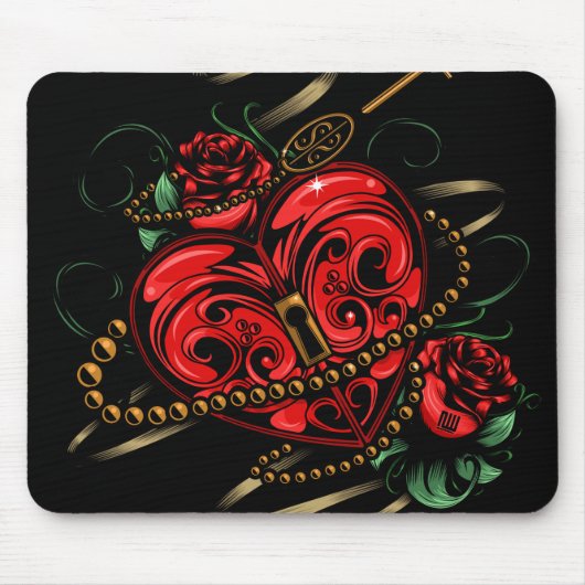 Tapis De Souris Clé de mon coeur (Devant)