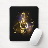 Tapis De Souris Clé de Sol Musicale en Or (Avec souris)