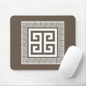 Tapis De Souris Clé grecque Motif blanc et design Brown (Avec souris)