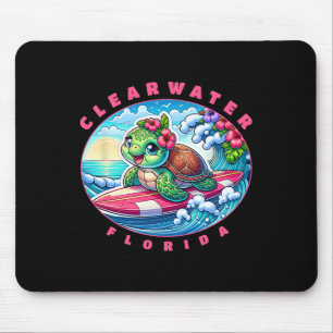 Tapis De Souris Clearwater Floride Jolie Fille de Surf Tortue de M