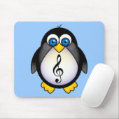 Tapis De Souris Clef triple de pingouin de musique (Avec souris)