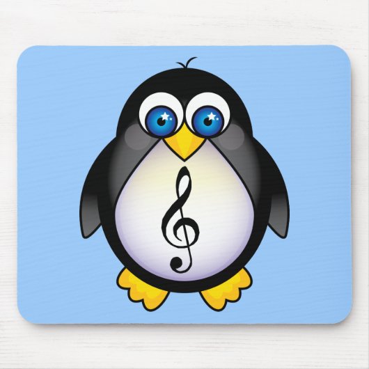 Tapis De Souris Clef triple de pingouin de musique (Devant)