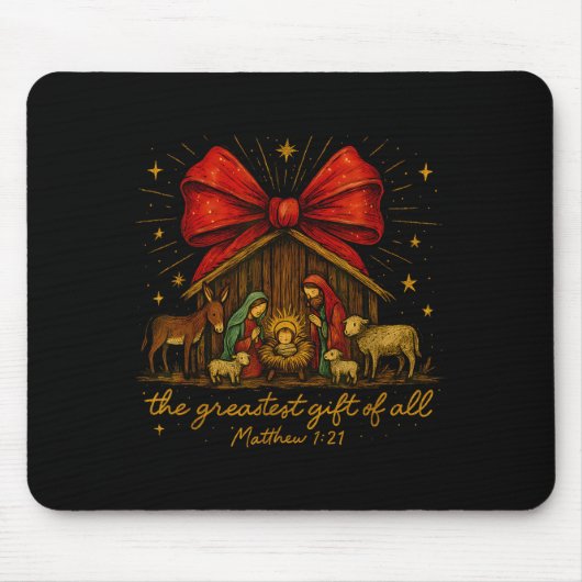 Tapis De Souris Clic Nativity Scene – Greatest Gift Matthew 1_21 (Devant)