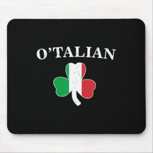 Tapis De Souris Clic O'talian Trèfle et drapeau italien irlandais