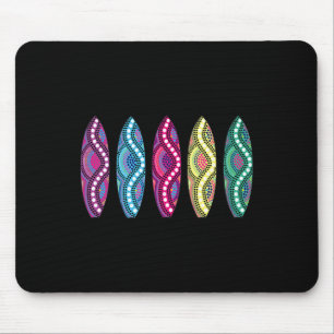Tapis De Souris Clic Surfboard Quiver- Design Coloré Inspiré du Su