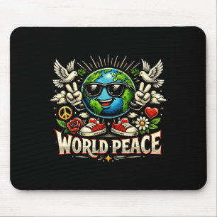 Tapis De Souris Clic Vintage Message de Paix dans le Monde et de B