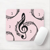 Tapis De Souris Climacic G Clef Music Rose (Avec souris)